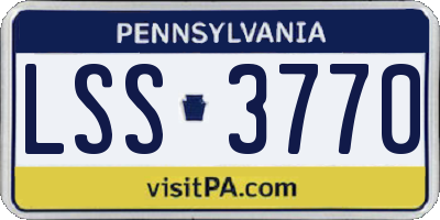 PA license plate LSS3770