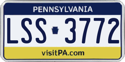 PA license plate LSS3772