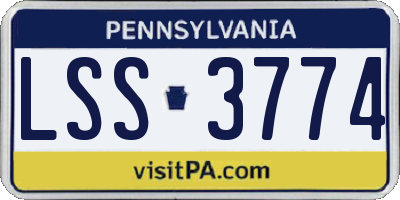PA license plate LSS3774