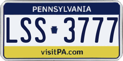 PA license plate LSS3777