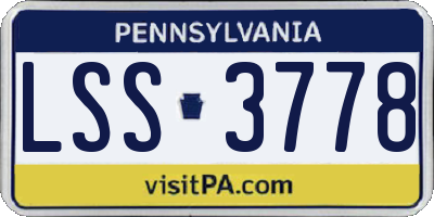 PA license plate LSS3778