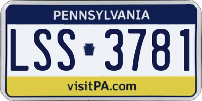 PA license plate LSS3781