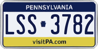 PA license plate LSS3782