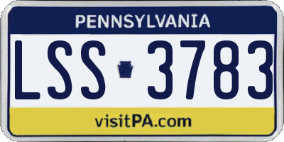PA license plate LSS3783
