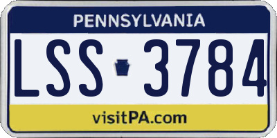PA license plate LSS3784
