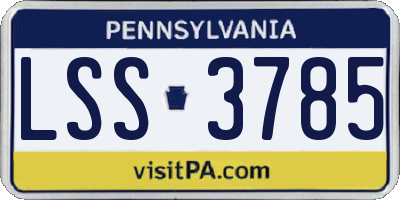 PA license plate LSS3785