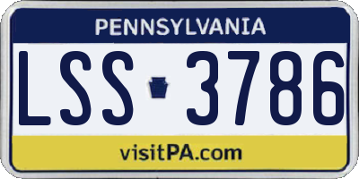 PA license plate LSS3786