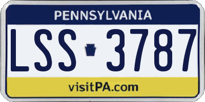 PA license plate LSS3787