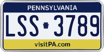 PA license plate LSS3789
