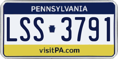 PA license plate LSS3791