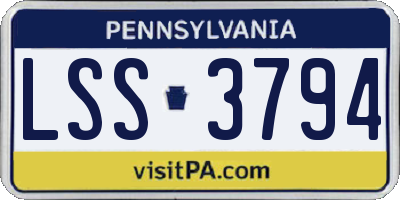 PA license plate LSS3794