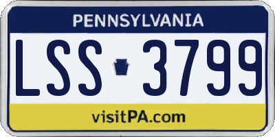 PA license plate LSS3799