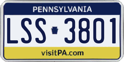 PA license plate LSS3801
