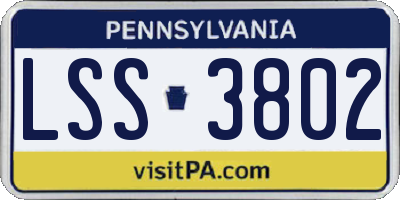 PA license plate LSS3802