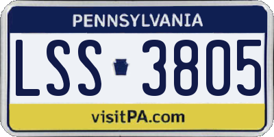 PA license plate LSS3805