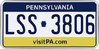PA license plate LSS3806