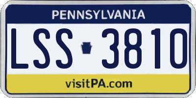 PA license plate LSS3810