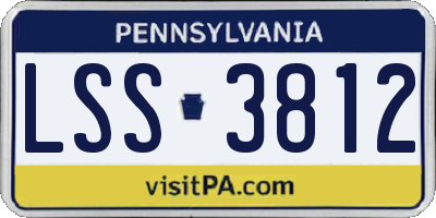 PA license plate LSS3812