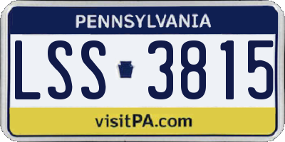 PA license plate LSS3815