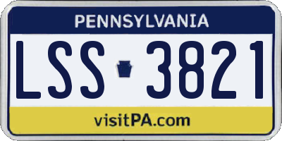 PA license plate LSS3821