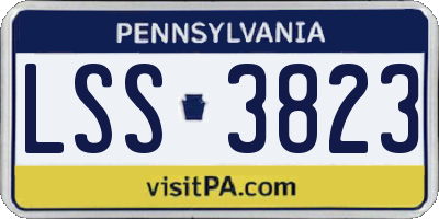 PA license plate LSS3823