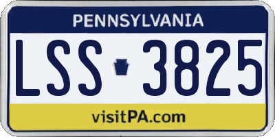 PA license plate LSS3825