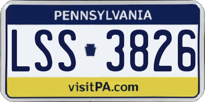 PA license plate LSS3826