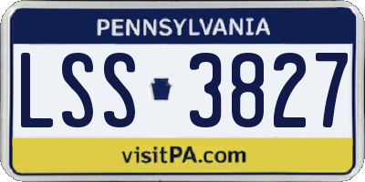 PA license plate LSS3827