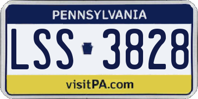 PA license plate LSS3828