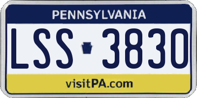 PA license plate LSS3830