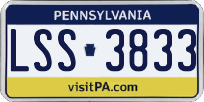 PA license plate LSS3833