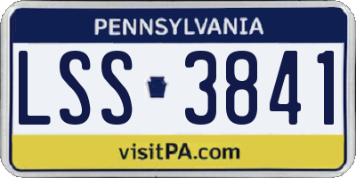 PA license plate LSS3841