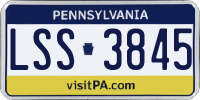 PA license plate LSS3845