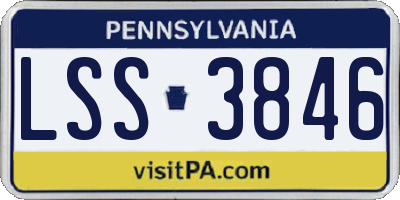 PA license plate LSS3846