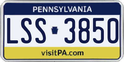 PA license plate LSS3850