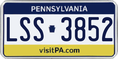 PA license plate LSS3852
