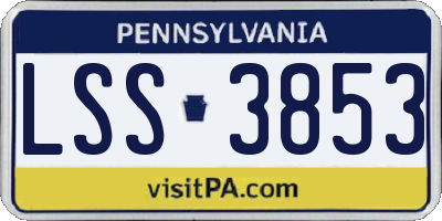 PA license plate LSS3853