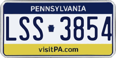 PA license plate LSS3854