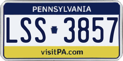 PA license plate LSS3857