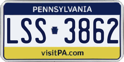 PA license plate LSS3862