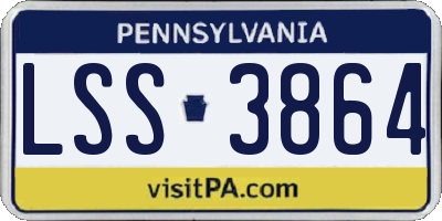 PA license plate LSS3864