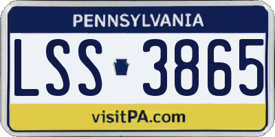 PA license plate LSS3865