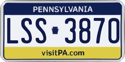 PA license plate LSS3870