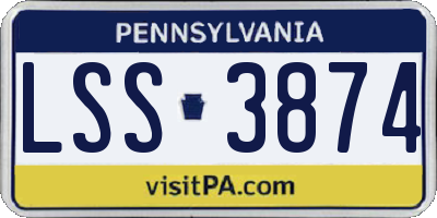 PA license plate LSS3874