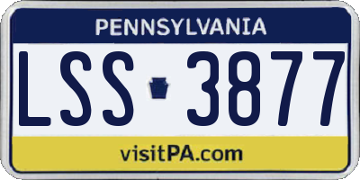 PA license plate LSS3877
