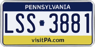 PA license plate LSS3881
