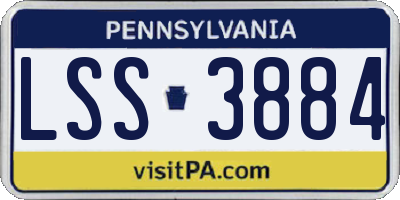 PA license plate LSS3884