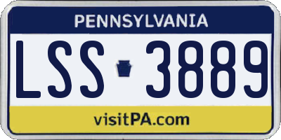 PA license plate LSS3889