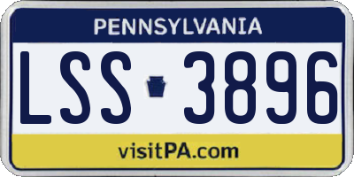 PA license plate LSS3896