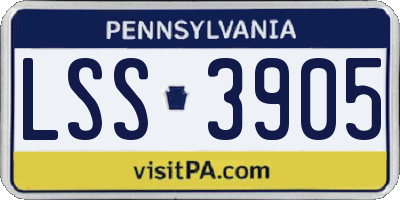PA license plate LSS3905